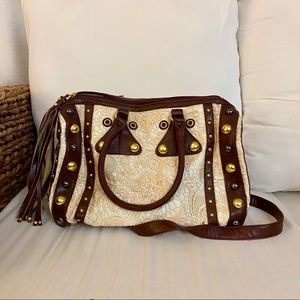 Big Buddha Lace Duffle • Brown and Cream